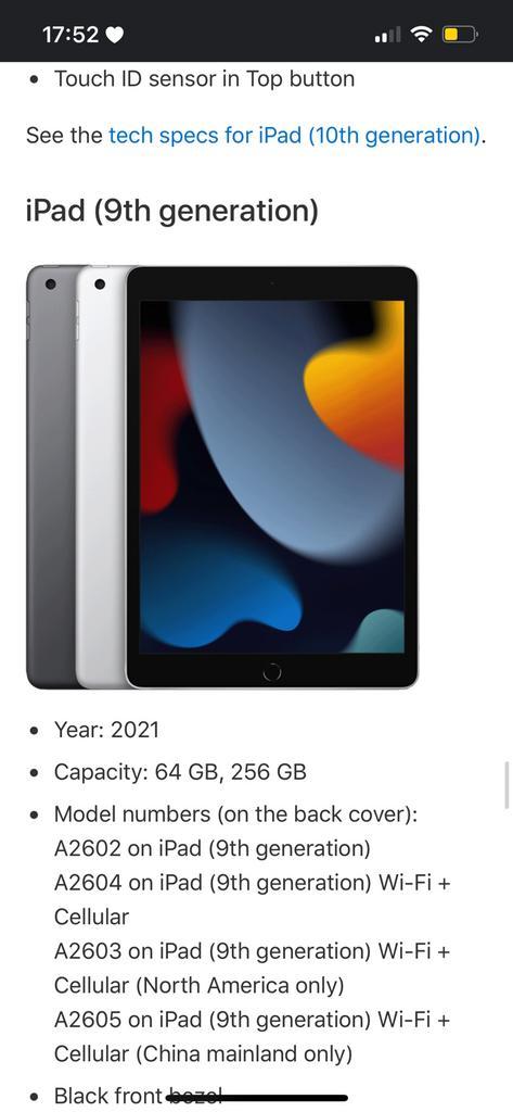 Apple iPad 9e generatie