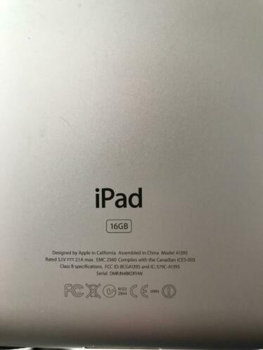 Apple Ipad A1395 16gb in pracht staat zilvzwart zgan