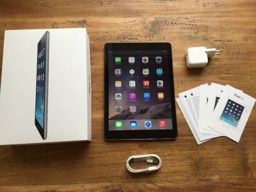 Apple iPad Air 16GB Wifi Space Grey Zwart, Als Nieuw met Bon