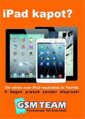 Apple iPad glas reparatie enschede bij GSM TEAM