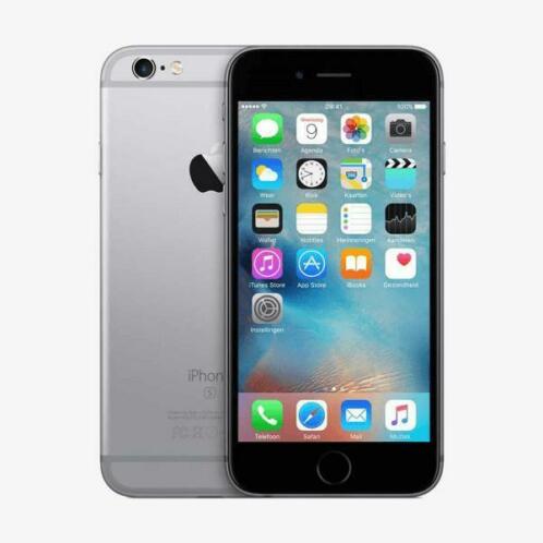 Apple iPhone 6s 16GB Zwart 1 jaar garantie.