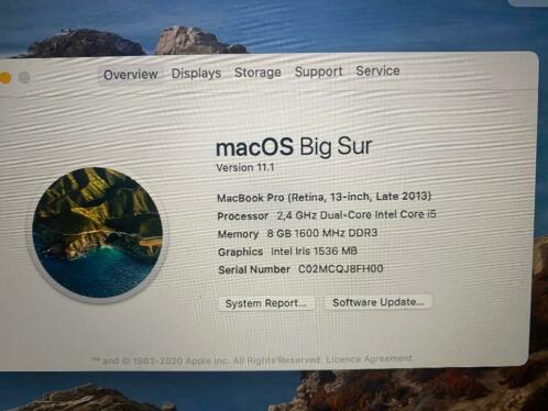 Apple MACBOOK PRO 13-INCH i5 8GB 250GB SSD 13.3
