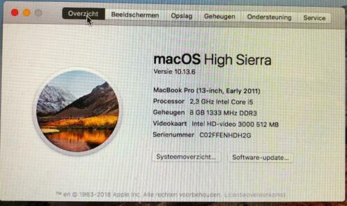 Apple Macbook Pro 2011 13034 i5 2,3 Ghz 8GB 512GB SSD