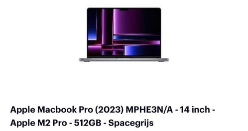 Apple MacBook Pro 2023 - 14 inch - 512GB - Space Grey