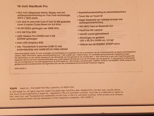 Apple Macbook pro touch 16quot (2019)
