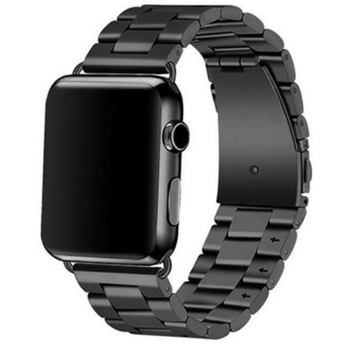Apple watch 3 kralen stalen schakel band - zwart - iwatch -