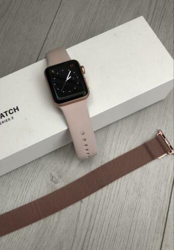 Apple Watch 38 mm serie 3 ros met extra bandje
