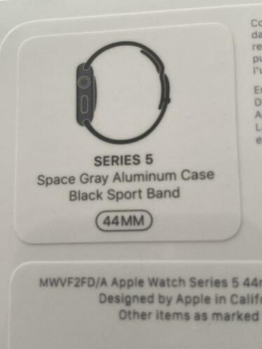 Apple watch serie 5 nieuw 44mm ongeopend in doos en bon
