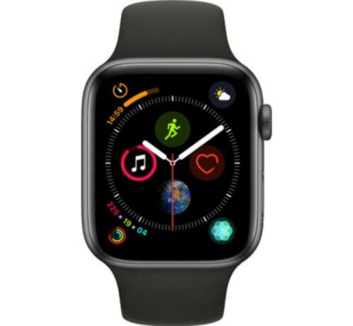 Apple Watch Series 4 44mm Space Gray Aluminium Black Sport