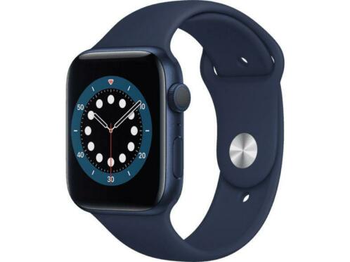 Apple Watch Series 6 44mm Blauw Aluminium  Sportband Blauw