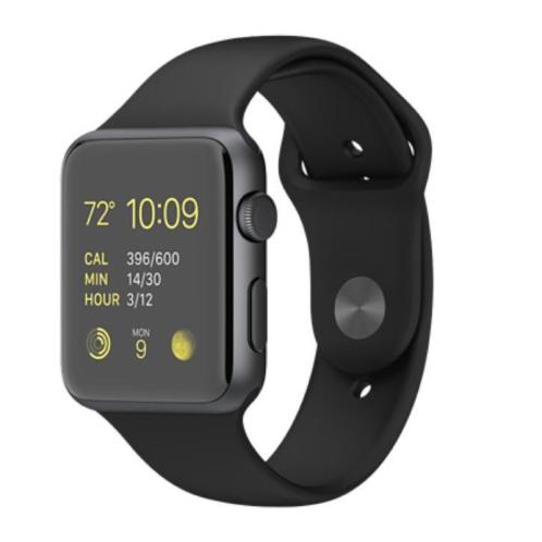 Apple Watch Sport, 42 mm, Space Grey, zgan zwarte band OS2