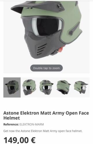 Astone helm elektron Matt army nieuw