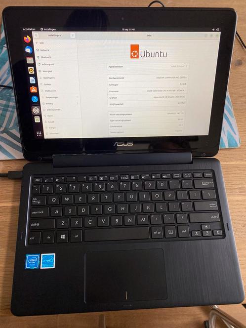 Asus Transformer Flip TS200S met Ubuntu en defecte accu