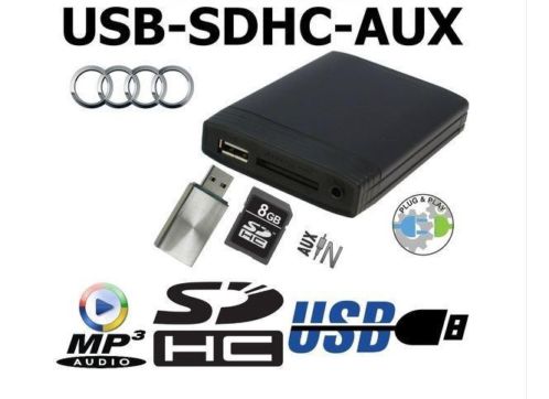 audi a3 a4 tt a6 adapter interface AUX USB SD iPhone NIEUW