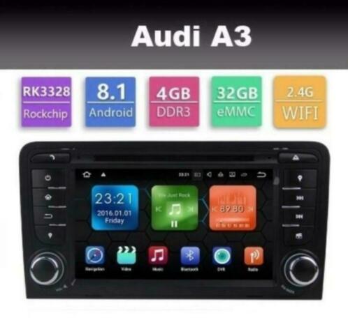 Audi A3 radio navigatie carkit android 8.1 dvd gps wifi dab