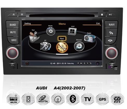 Audi a4 navigatie dvd carkit ipod telefoonboek usb wifi hd
