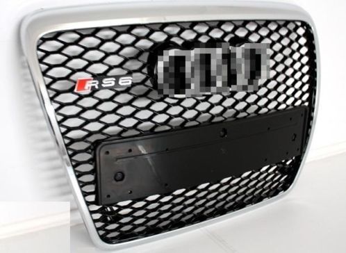 Audi A6 4F RS6 look grill met chrome rand
