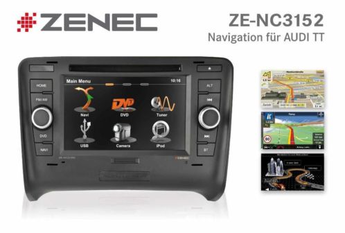 Audi TT vanaf 2006 pasklare navigatie NIEUW Zenec ZE-NC3152