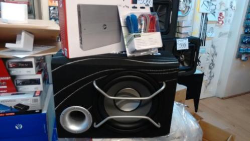 audio set versterke,subwoofer,kabelkit