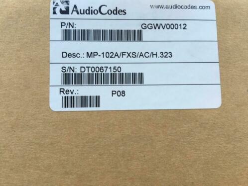AudioCodes MP-102 MP-102AFXSACH.323 VOIP Gateway factuur