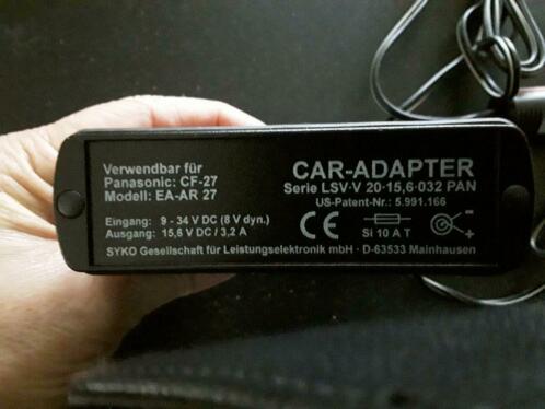 AutoladerCar adapter, ingang 9 tot 34V, uitgang 15,6V 3.2A