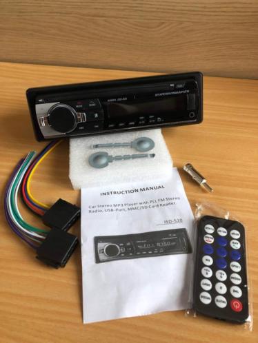 Autoradio Bluetooth USBSDAUXFM met Afstandbediening.