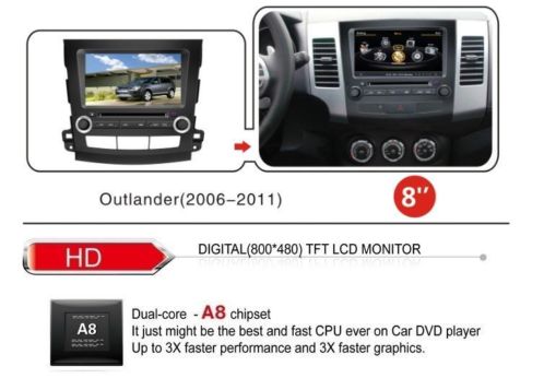 autoradio navigatie mitsubishi outlander dvd carkit touchscr