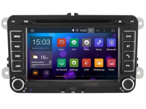 Autoradio navigatie volkswagen android 4.4 dvd carkit wifi