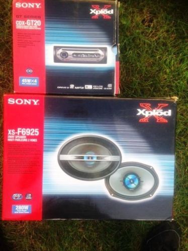 autoradio, Sony mp3wma, met speakers Sony 280Watt