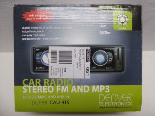 Autoradio UKW stereo  MP3  DENVER CAU-415 (NIEUW)