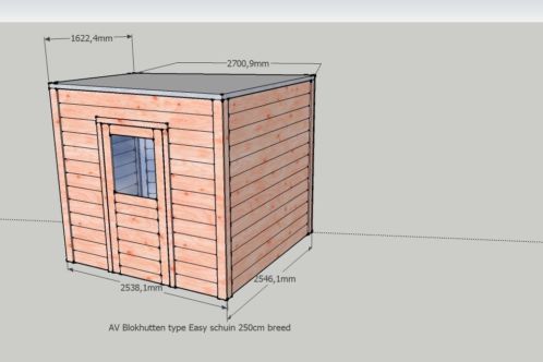 AV Blokhut Easy schuin 250cm  1679,00 Diepte verschillend