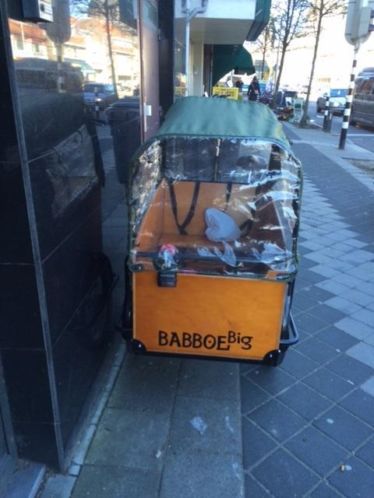 Babboe big bakfiets met bijna nooit gebruikte groene huif