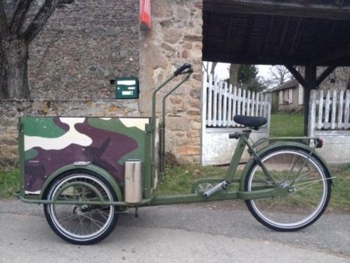 Bakfiets Classic Fietsfabriek groen en print