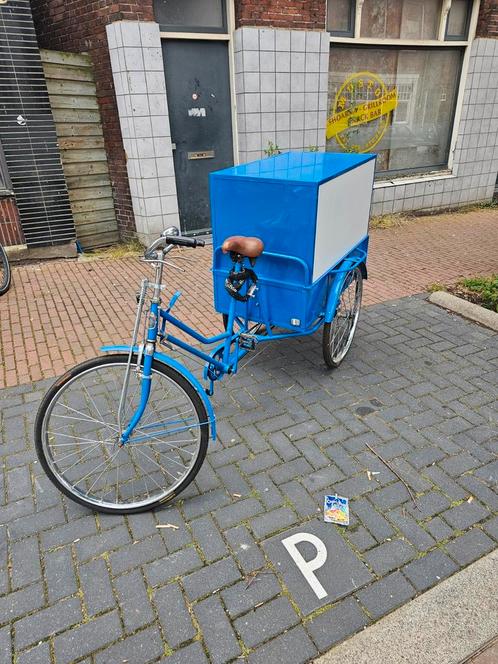 Bakfiets met 3 wielen, blauw