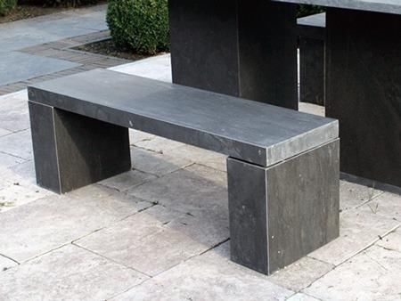 bankje hardsteen Blue Limestone 120 cm gezoet