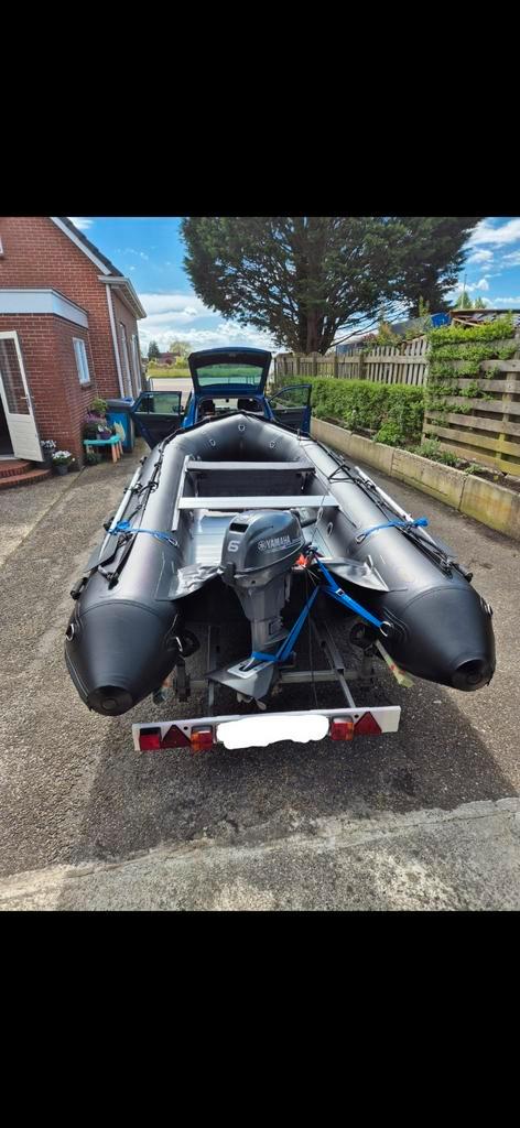 Bb line 420 rubberboot compleet met trailer Yamaha 8 pk bb