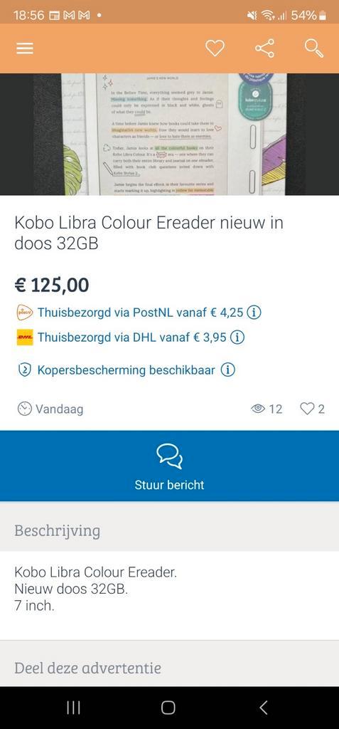 BEDROG KOBO LIBRA COLOUR. PAS OP