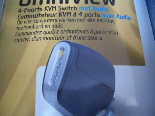 Belkin OmniView 4-Poorts KVM Switch Nieuw USB PS2 Audio VGA