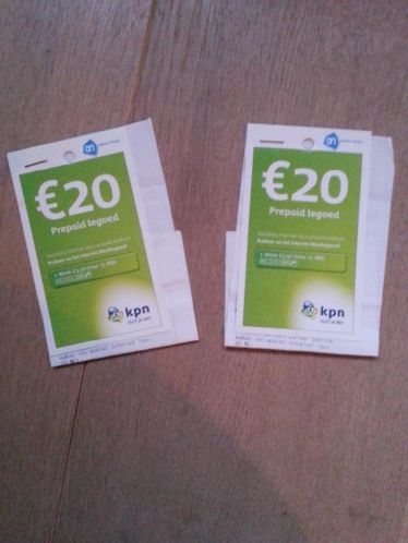 Beltegoed KPN 2 maal 20 euro voor 35 euro