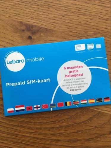 Beltegoed Lebara 6 maand gratis