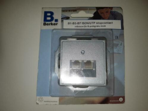 berker B1-B3-B7 isdnutp stopcontact inbouw alu-look nieuw 