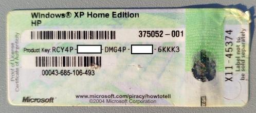 Besturing x27s Licentie Windows XP Home Edition -  4,99 Euro