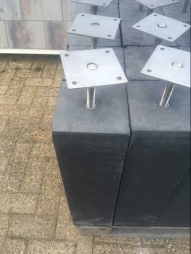 betonpoer beton poeren 15x15x60 antraciet Incl stelplaat 