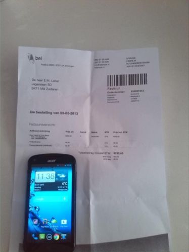 bijna nagel nieuw acer liquid e2 met nog garantie