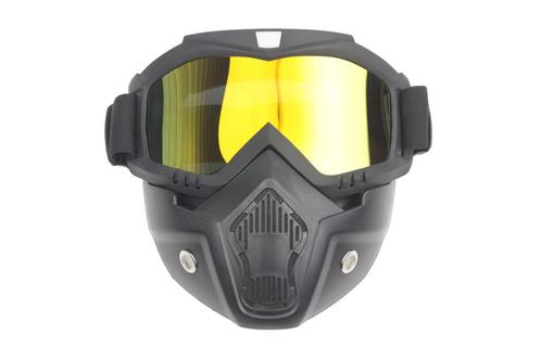Black goggle mask - goud reflectie lens  helm masker