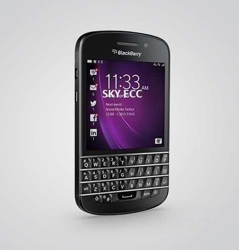 Blackberry Q10 beveiligde communicatie SkyECC PGP 