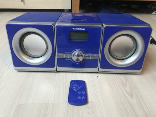 Blauwe kinder cd-speler radio