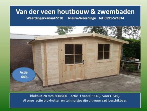 Blokhut Tuinhuis 28 mm 300 x 200 cm ACTIE prijs 649,- 