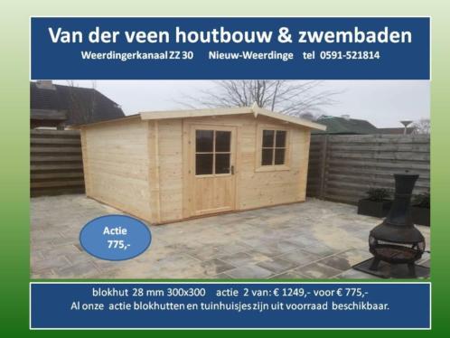 Blokhut Tuinhuis 28mm 300 x 300 cm ACTIE prijs 775,- 