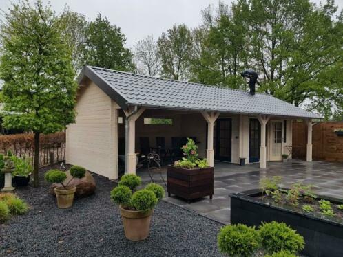 Blokhut, tuinhuis, overkapping, chalet op maat zelf tekenen